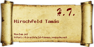 Hirschfeld Tamás névjegykártya